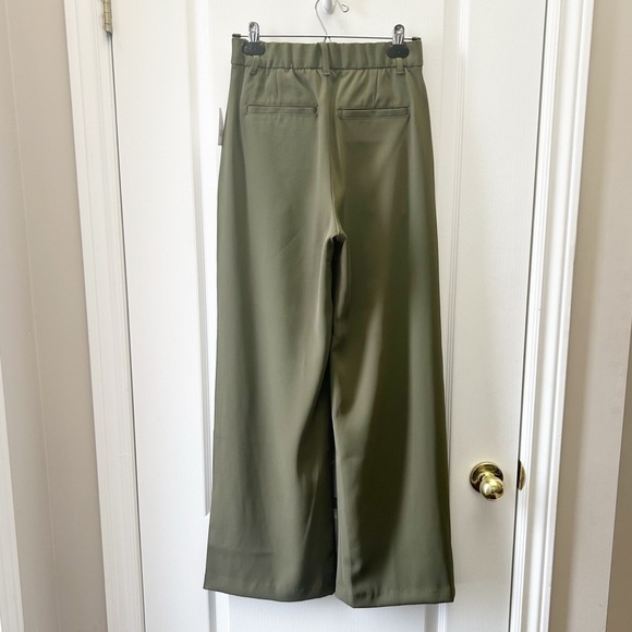 GAP 365 High Rise Pleated Trousers Tailored Pants Olive Green Size 0 NWT - Picture 10 of 14
